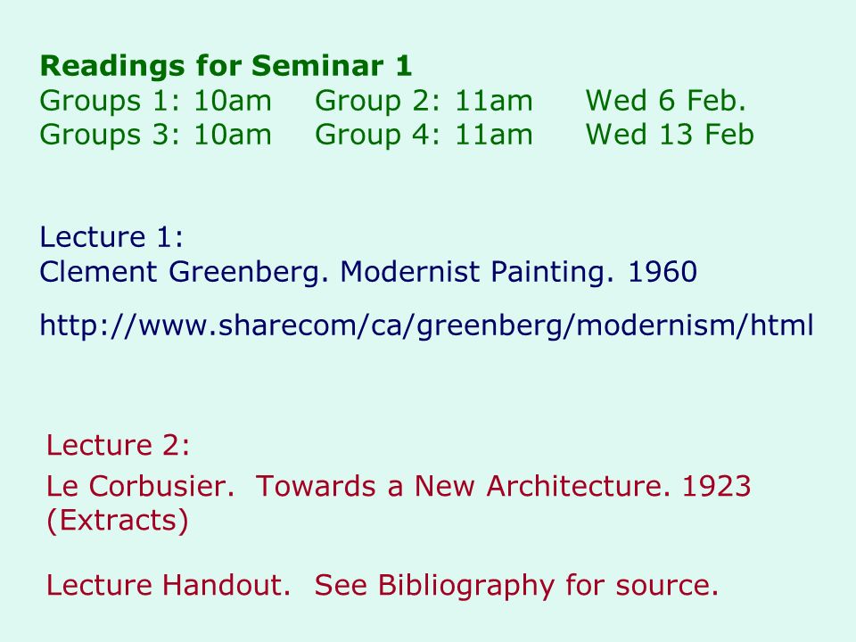 Greenberg and Modernism